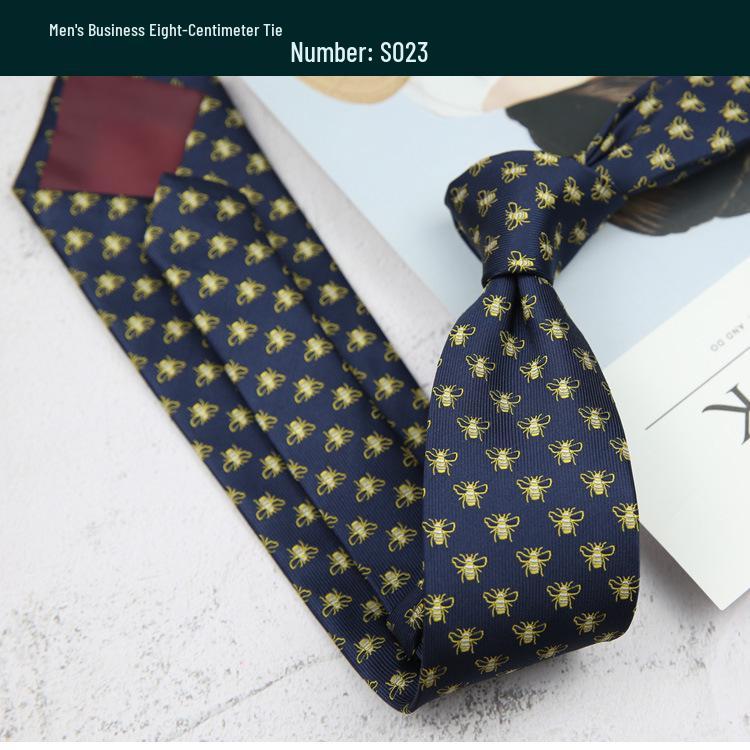Retro Polka Dot and Stripe Men's Tie - 8cm Business Casual Korean Style Fashion Accessory