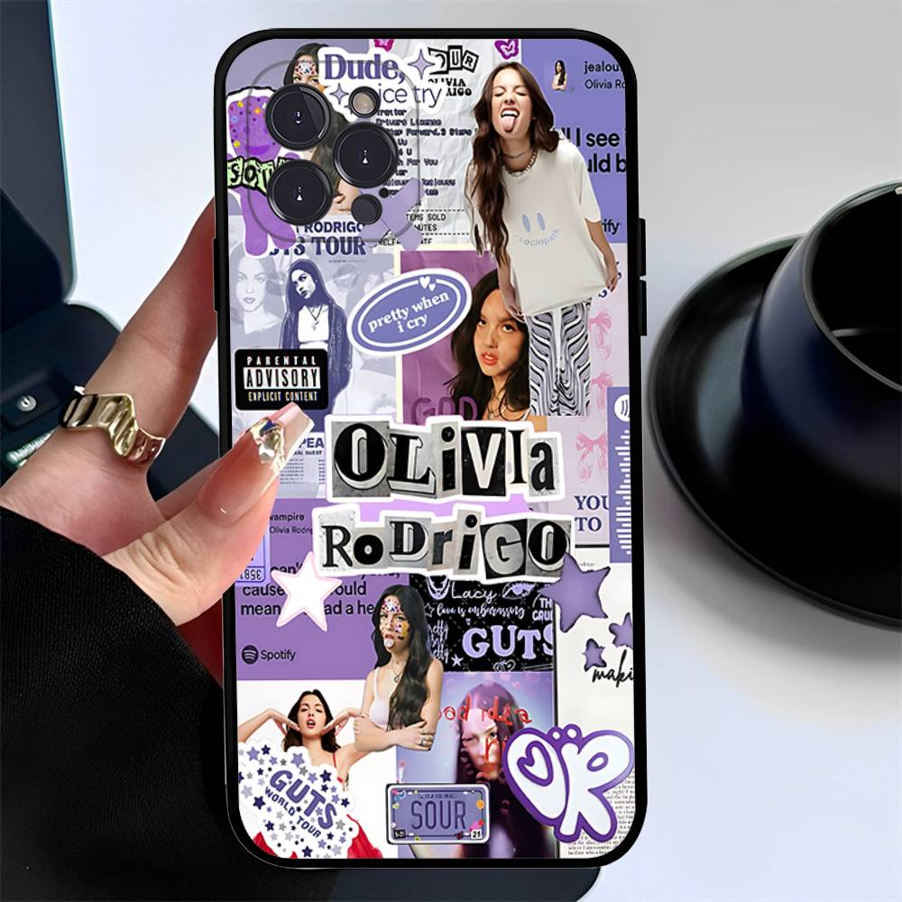 Sångare O-Olivia GUTS R-RodrigoS För Iphone 17 16 15 11 13 14 Pro Max Plus 12 Mini Svart Skal Skydd Fodral till Telefon