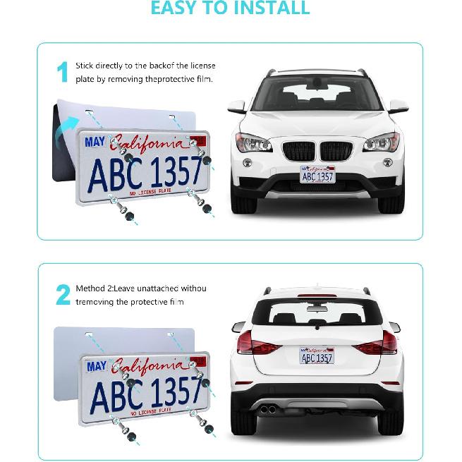 License Plate Anti Rattle Pads 2 Pack - EVA Foam Shockproof Padding For Noise Reduction & Protection, Universal Fit 12X6 US Cars/SUVs (Pads)