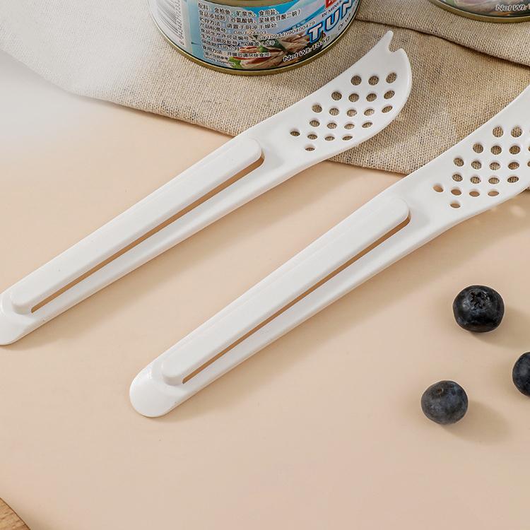 Multifunctional Can Opening Spoon With Funnel Draining For Kitchen Serving