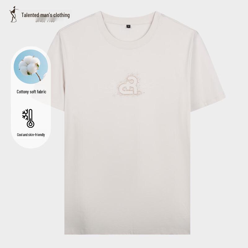 

Caizi Men s Cooling Cotton 1983 Embossed Short-Sleeve T-Shirt 46