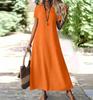 Neues Sommerkleid mit Reißverschluss hinten, kurzärmlig, aus Baumwolle und Leinen, einfarbig, modisch, figurbetont