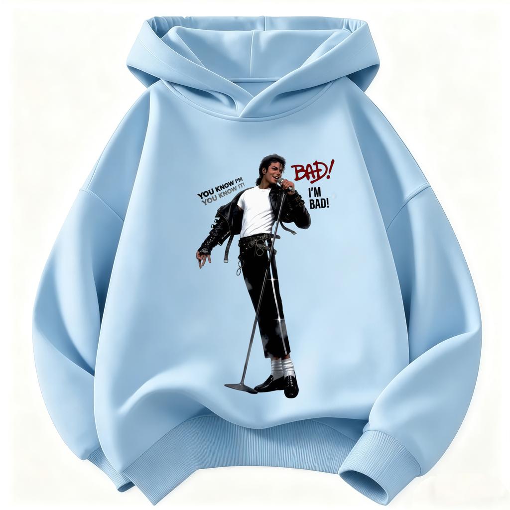 Felpa con cappuccio unisex con stampa Michael Jackson per bambini – Nuova Autunno/Inverno 2026 Felpa calda per bambini Top Grafico Icona Pop Retrò