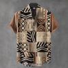 Men's Retro Ethnic Short Sleeve Shirt Tops Fashion Casual Trendy Shirts