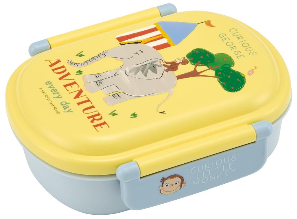 Skater Bento 360ml Fluffy Made in Single Dishwasher and Microwave Curious George Zoo for Boys and Children's Box, Capacity, Lid, Japan, Tier, Safe,
