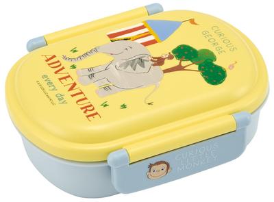 Bento 360ml Fluffy Made In Single Dishwasher and Microwave Curious George Zoo for Boys and Children's Box, Capacity, Lid, Japan, Tier, Safe,
