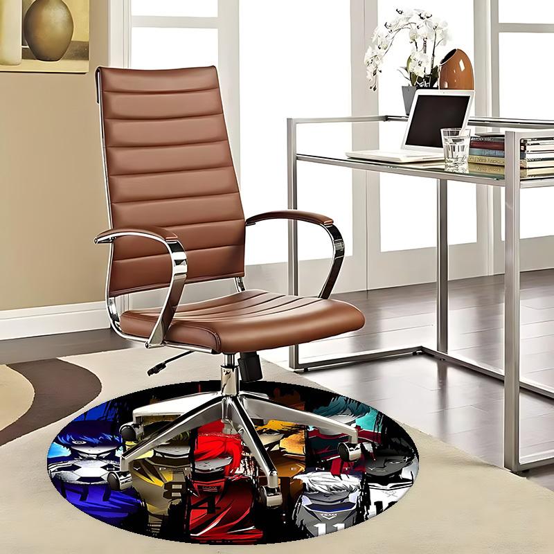 

1pc Hyper Twenty Anime Design Round Carpet - Office Chair Mat, Non-Slip Rug for Home Decor, Living Room, Bedroom, Game Room 80cm