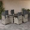 Vidaxl 7-Cz. Set di Mobili da Giardino con Cuscini, Grigio, Rattan PE