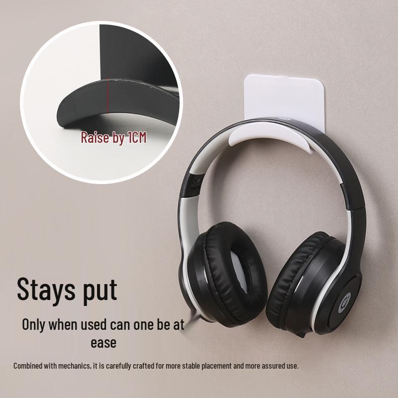 Punch-Free Over-Ear Headphone Hook Stand - Multi-Purpose Bluetooth Headset & Wall Mount Holder