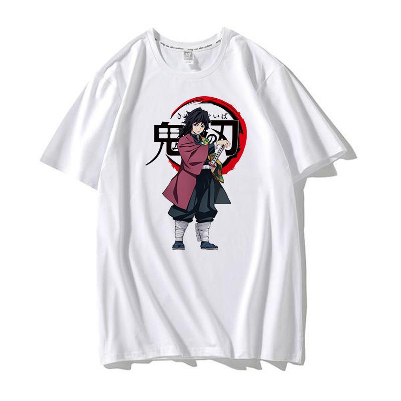 Casual Anime Demon Slayer Kimetsu No Yaiba Graphics Women T-Shirt Summer Loose Blouse 90S O-Neck Ladies White Kids Tops Men Tees