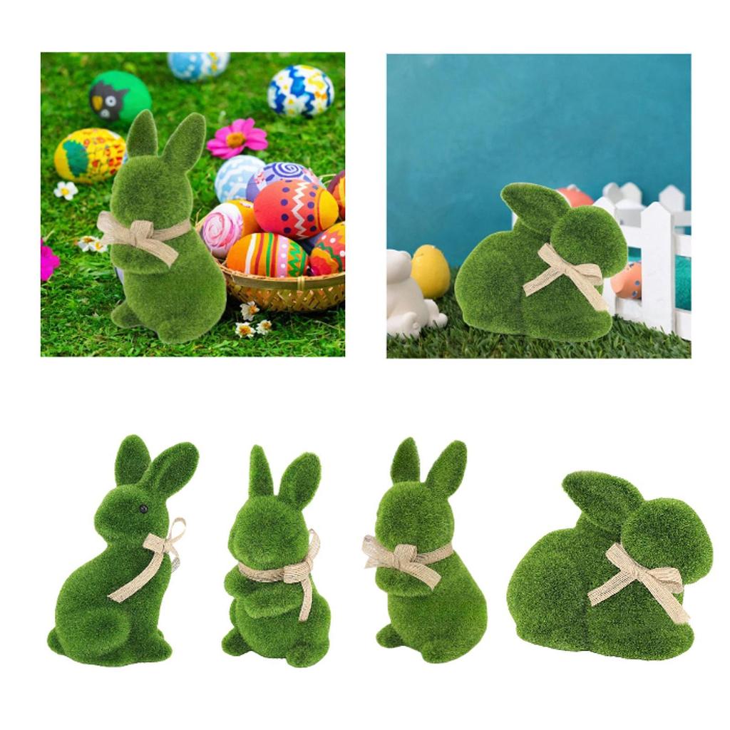 Easter Bunny Figurine Cute Desk Ornament for Farmhouse Birthday Gift Cabinet