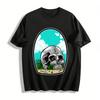 Vintage Wilderness Skull Print Casual Short Sleeve T-Shirt Pure Cotton T-shirt
