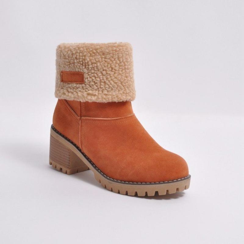Wish winter large size medium boots lamb wool two wear cotton shoes warm snow boots women