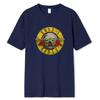 Cool Gun And Rose Pattern Men's Retro Cotton Short Sleeve Summer Fashion Oversized T-shirt For Men Streetwear Tee Tops Unisex