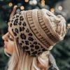 Beanie Hat For Women Men Winter Hat Knitted Autumn Leopard Hat Outdoor Crochet Warm Bonnet Cap Female Hats For Girl Hat