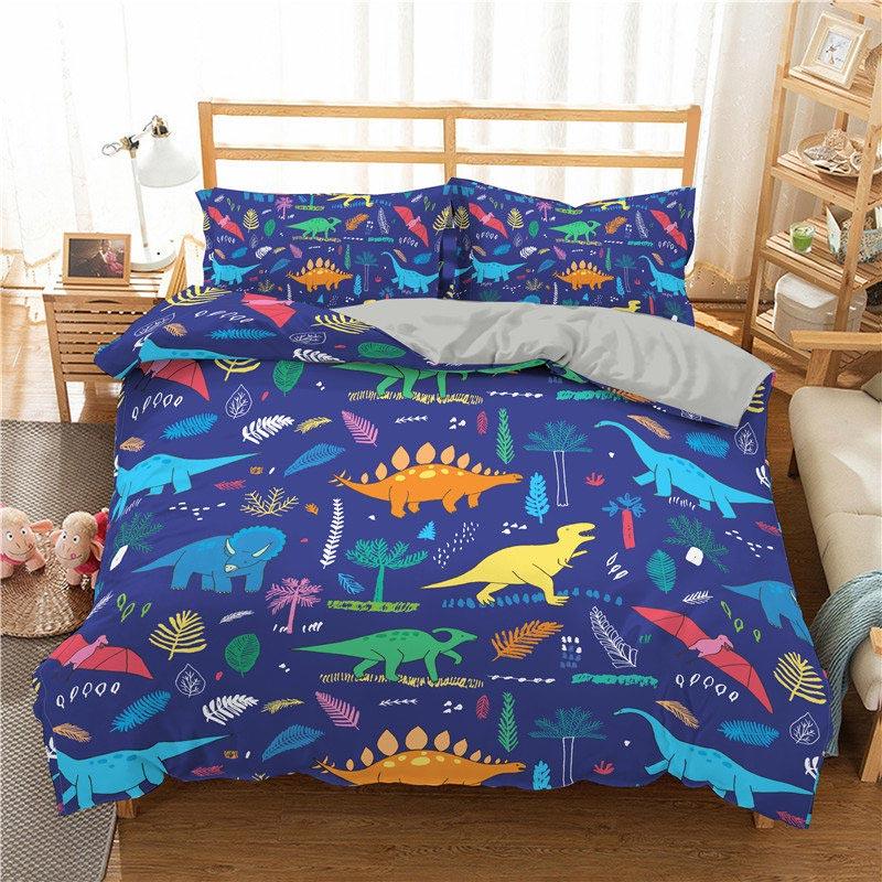 Comforter 3D - Printed Single - Sized Cartoon Dinosaur Family - Themed For Boys' Kids Bedclothes