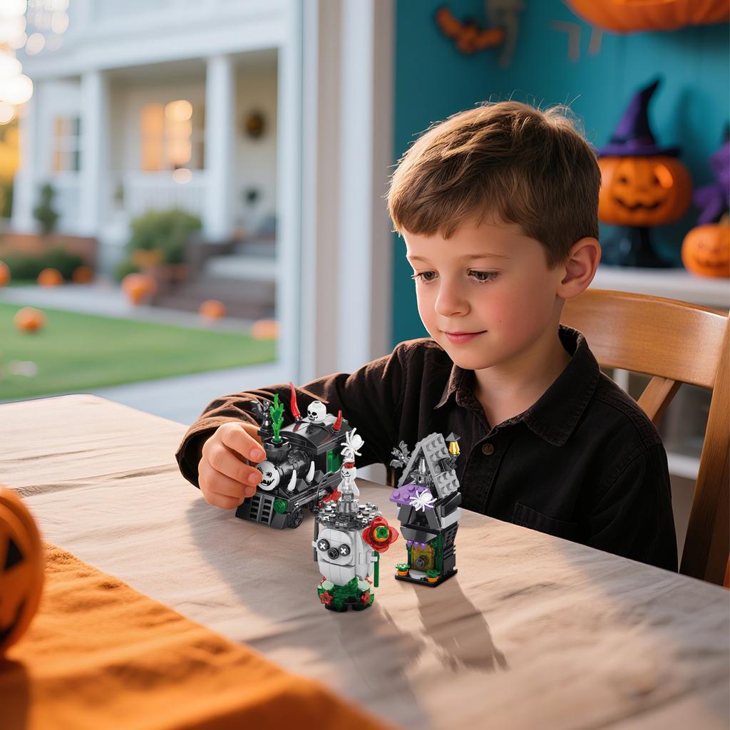 Halloween Series BuildingBlocks, Pumpkin House Toys, Ornaments, Children'S Toys
