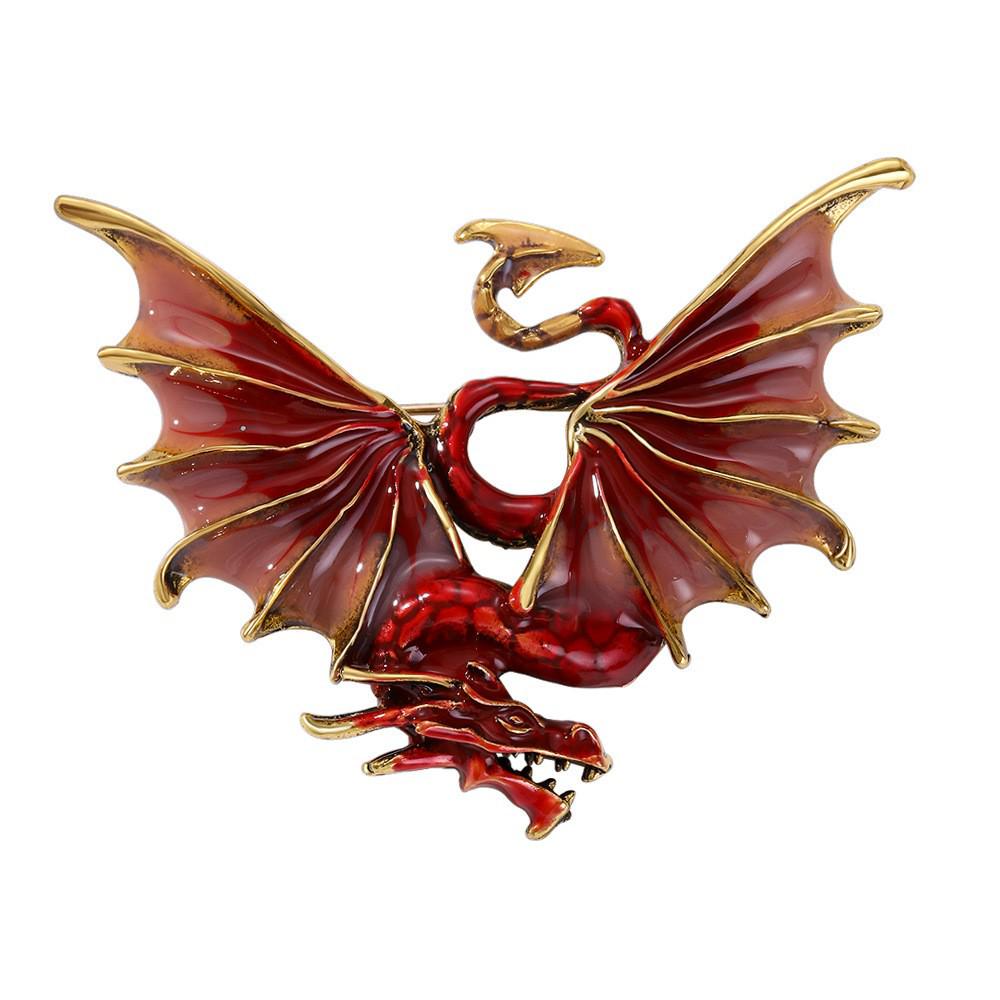 Retro Drip Oil Cartoon Dragon Brooch - Men's Suit Pin Accessory