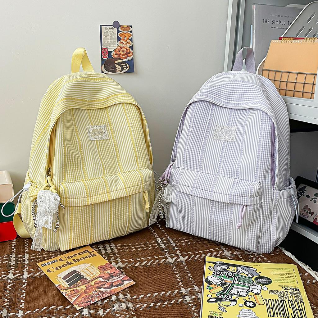 Zaino nuovo a righe zaino per studenti zaino per la scuola per il pendolarismo grande capacità alto valore zaino carino zaino semplice piccolo fresco