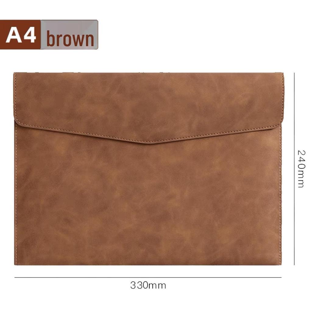 Large Leather A4 Document Folder with Customizable Logo