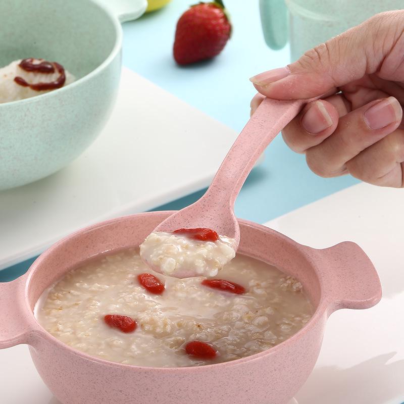 Aiside Kids' Wheat Fiber Fork and Spoon Set - Creative Two-piece Tableware Gift