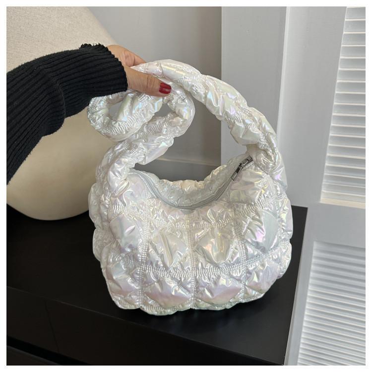 Fashionable Soft Puffer Large Capacity Tote Bag With Quilted Design For Daily Use
