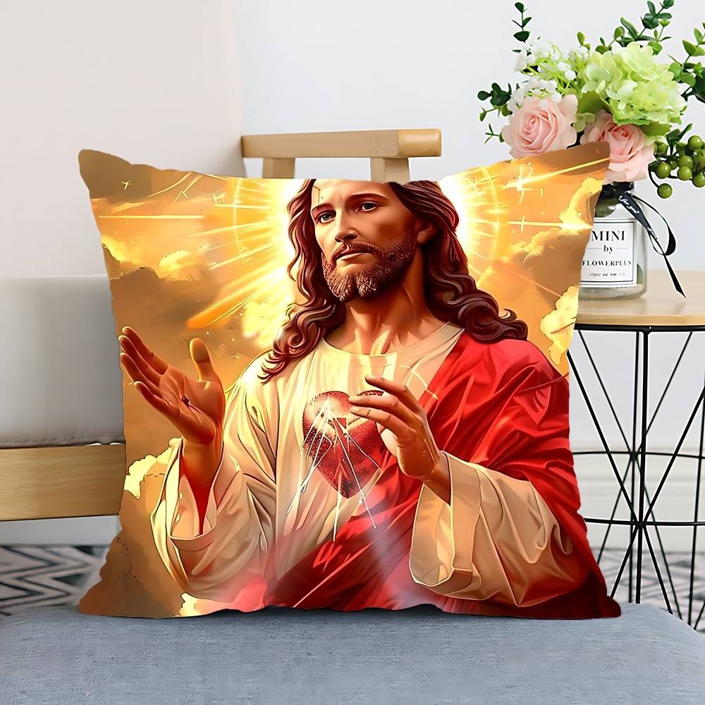 Jesus Christ Pillow Case Cushion Cover Polyester Pillowcase Decorative Sofa Cushion Pillowcase Home Decor