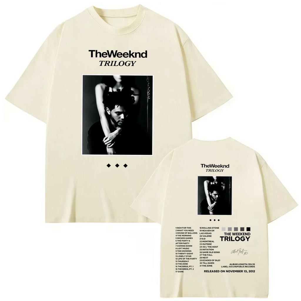Rapper The Weeknd Merchandising de Álbum Camiseta Moda Hip Hop Vintage Camisetas de Manga Corta Algodón de Alta Calidad Camiseta Oversize
