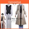 Luksusowy Kostium Cosplay Dazai Osamu Peruka Płaszcz Bungo Stray Dog Halloween Karnawał