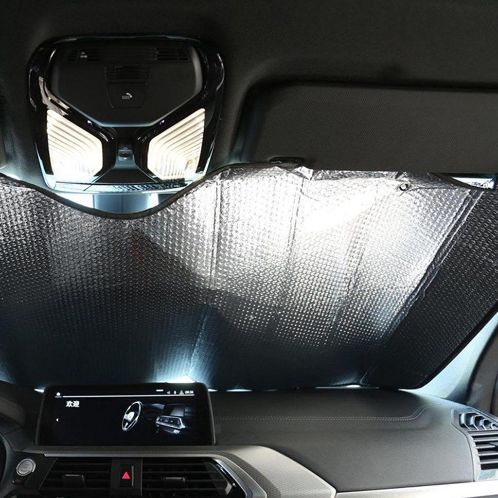 Upgrade Windshield Sun Shade 220x 70cm Reflective Semi Truck Window Shades Foldable RV Windshield Sunshade for Truck RV Van