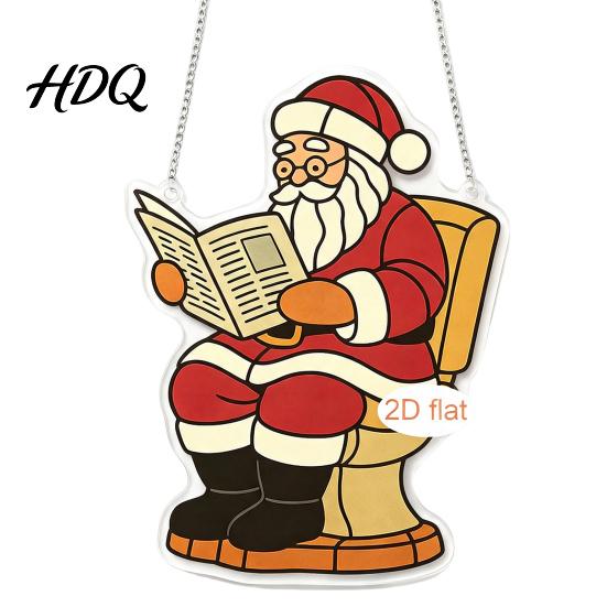 Durable Acrylic Holiday Keepsakes Christmas Hanging Pendant with Chain Lightweight Winter Wall Decor Double-sided Themed Pendants Ornament for Home