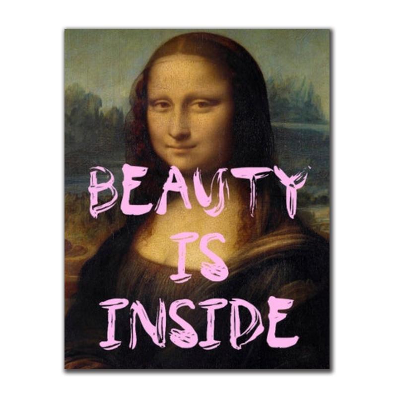 Klasik Sanat Mona Lisa Üfleme Pembe Balonlu Sakız Tuval Resimleri Poster Baskı Duvar Sanatı Resimleri için Oturma oda duvar dekoru Cuadros