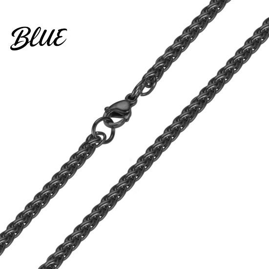 Exquisite Necklace Wheat Chain for Men Gold Black Tone