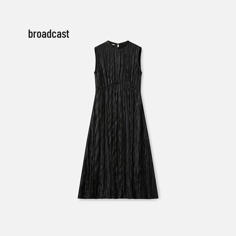 

Broadcast Women s Black Textured Sleeveless Midi Dress M