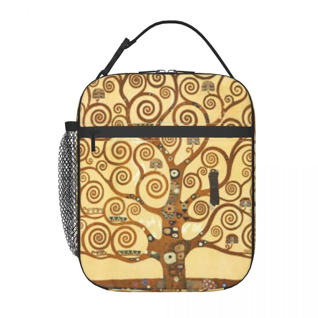 Tree Of Life Stoclet Frieze Gustav Klimt Insulated Lunch Bag for Women Kids Portable Food Boxes Thermal Lunch Box Tote