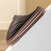 Large Size Cotton Slippers Men's Winter 2025 New Indoor Home Non-slip Thick-soled PU Waterproof Warm Plush Slippers