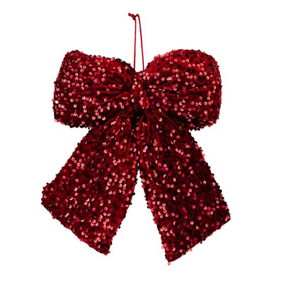 Christmas Bowknot Sparkling Sequins Decor Twist Tie Velvet Bows Xmas Tree Wreaths Garland Gift Wrapping Wedding Decor