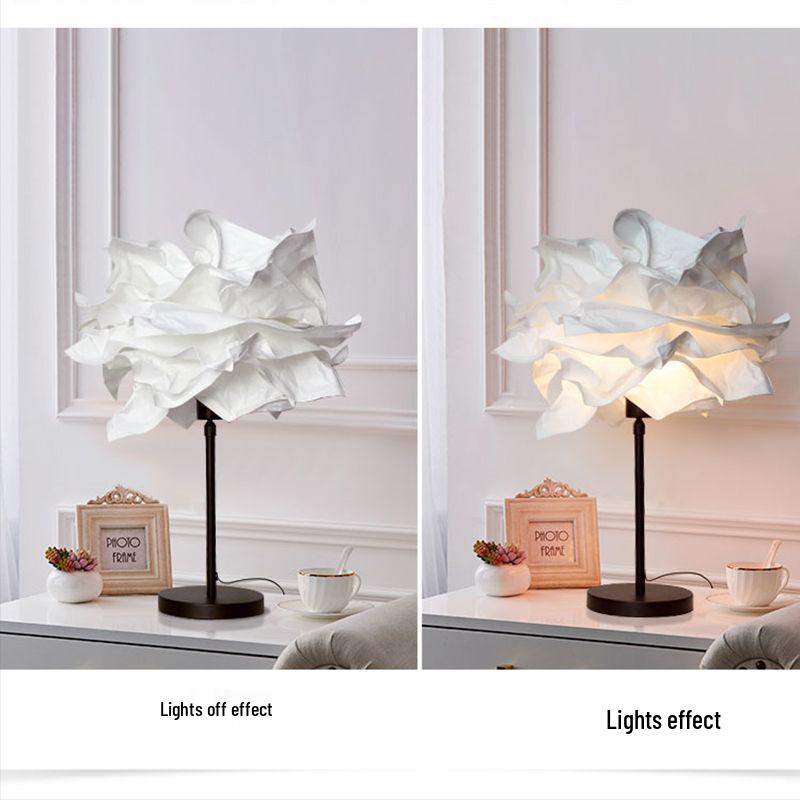 Cloud Straight Tube Floor Lamp with Paper Lampshade for Living Room, Bedroom, and Restaurant Decor.