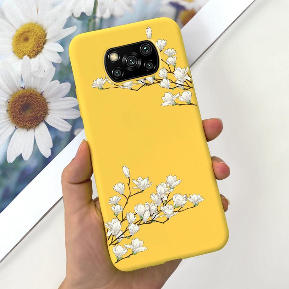 Pro Xiaomi Poco X3 Pro Pouzdro Poco X3 NFC Kryt Květina Roztomilý Kočka Malba Nárazník Skořápka Na PocoX3 X3Pro x3nfc Měkký Luxusní Silikon