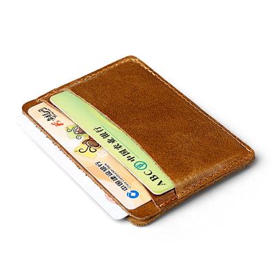 Slim Leather Card Holder for Credit Cards Men and Women Vintage Short Wallet Slim Pocket Wallets