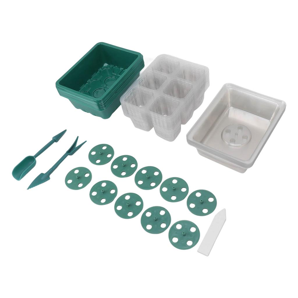 Seed Starter Tray Seedling Tray Plastic Transparent Cover for Gardening Horticulture 6 Holes