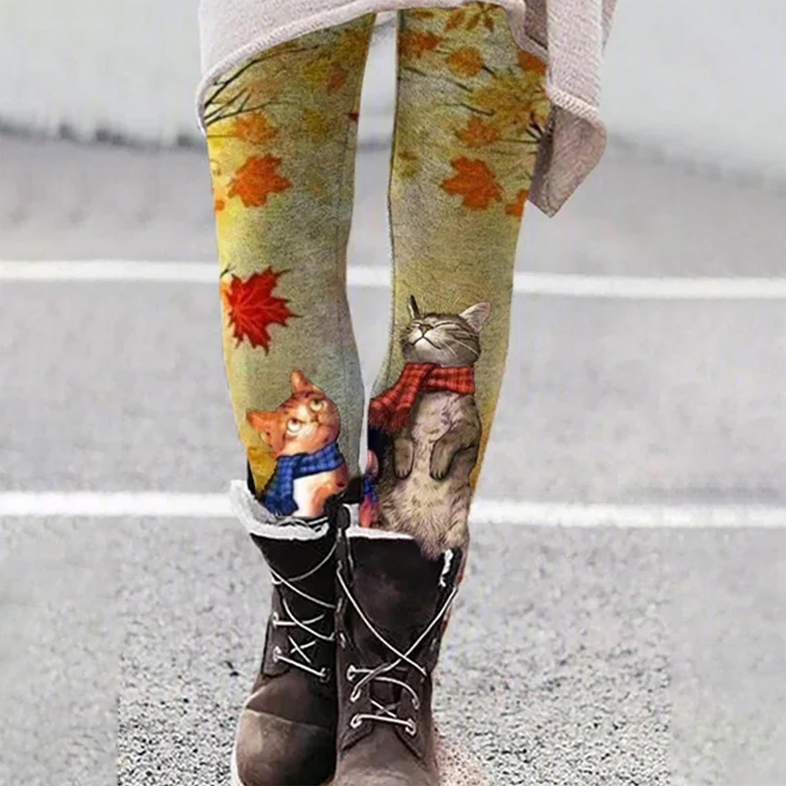 

Women Fashion Casual Printed Elastic Waist All- Slim Casual Long Pants XL червоний