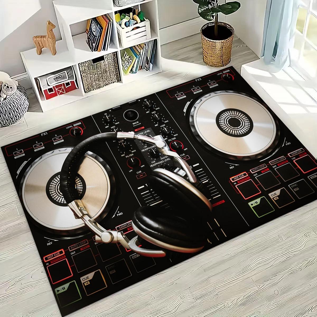 

Ковер с записью музыки, ковер с DJ-экраном, ковер с лентой для спальни, гостиной, дивана, дома, придверный коврик, декор, большой размер, детский игровой, нескользящий коврик для пола 40x60CM