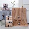 Autumn Winter Thickened Coral Fleece Quick-Dry Towels with Animal Embroidery Polka Dot Soft Bath Towels Set, Thanksgiving Gift Towels, Wash Cloths