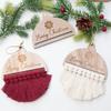 6pcs DIY Woven Rope Christmas Tree Ornaments Unfinished Wood Slices Decorations