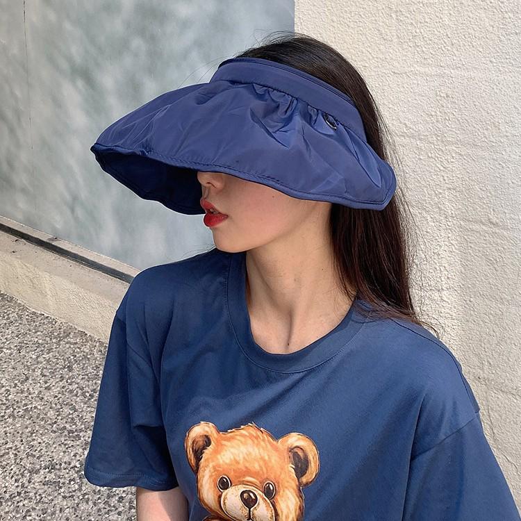 Women's Dual-Use Vinyl Sun Hat with UV Protection and Large Brim