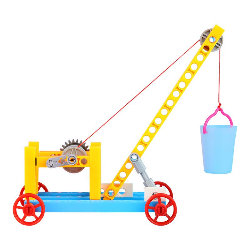 Kran Modell STEM Technologie Gadget Kinder Wissenschaftsspielzeug Physikalisches Plastik Ingenieurfahrzeug Lernspielzeug für Kinder