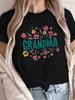 Lustiges Oma Briefdruck Rundhals T-Shirt Lässiges Kurzarm Damen Sommer Kurzärmelige Harajuku Streetwear Oberteile T-Shirts