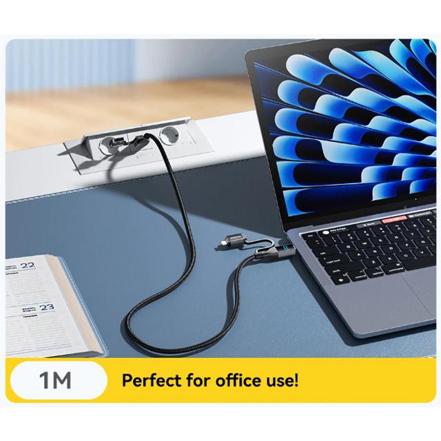 Essager 4 In 1 Digital Display USB Cable Type C 100W PD Fast Charging Wire For iPhone Macbook iPad Xiaomi Type C Lighting Cable