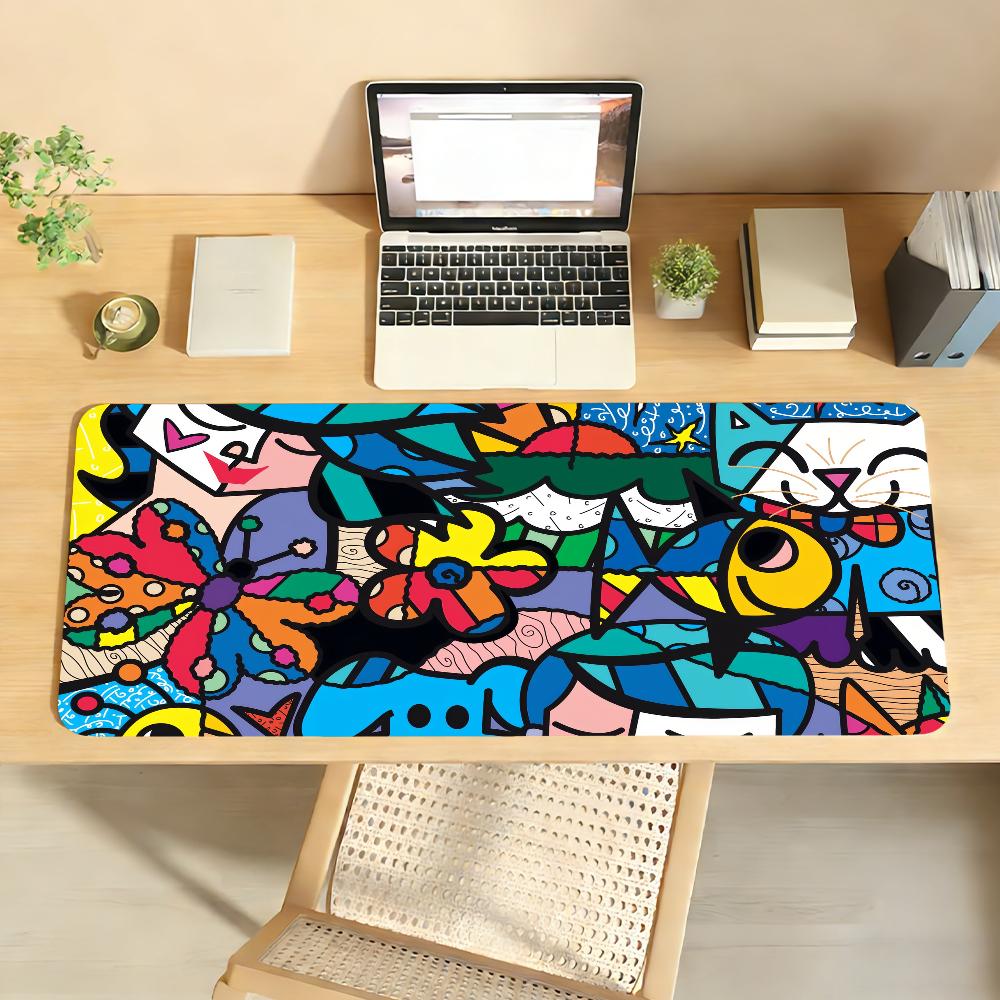 Art R-Romero B-Britto-S Mouse Pad Non-slip Rubber Gamer Balance Computer Mat Decoracion Deskmat Laptop Office Large